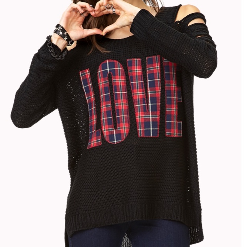 Forever 21 Cutout Plaid Love